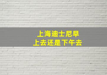 上海迪士尼早上去还是下午去