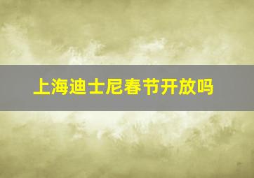 上海迪士尼春节开放吗