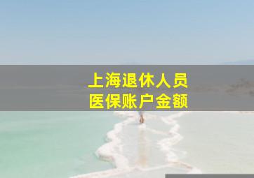 上海退休人员医保账户金额