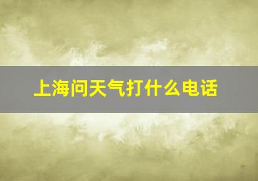 上海问天气打什么电话