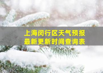 上海闵行区天气预报最新更新时间查询表