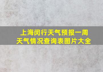 上海闵行天气预报一周天气情况查询表图片大全