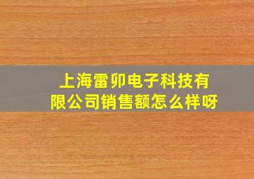 上海雷卯电子科技有限公司销售额怎么样呀