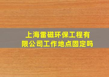 上海雷磁环保工程有限公司工作地点固定吗