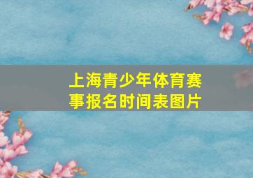 上海青少年体育赛事报名时间表图片