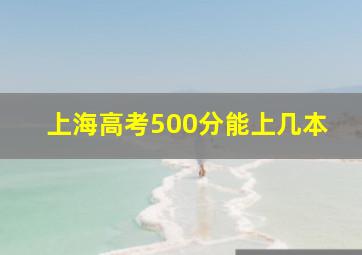 上海高考500分能上几本