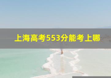 上海高考553分能考上哪