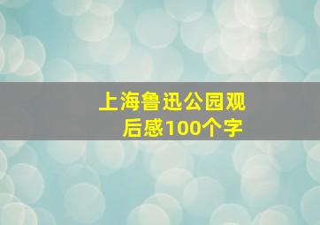 上海鲁迅公园观后感100个字