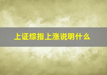 上证综指上涨说明什么