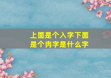 上面是个入字下面是个肉字是什么字