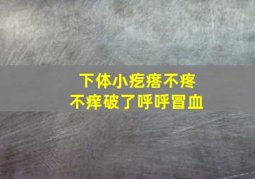 下体小疙瘩不疼不痒破了呼呼冒血