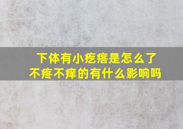 下体有小疙瘩是怎么了不疼不痒的有什么影响吗