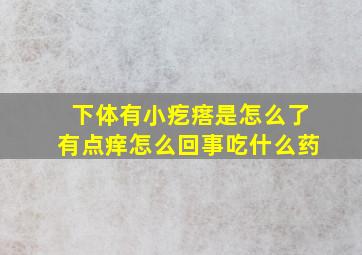 下体有小疙瘩是怎么了有点痒怎么回事吃什么药