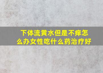 下体流黄水但是不痒怎么办女性吃什么药治疗好