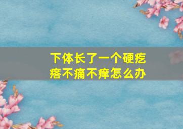 下体长了一个硬疙瘩不痛不痒怎么办