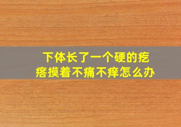 下体长了一个硬的疙瘩摸着不痛不痒怎么办