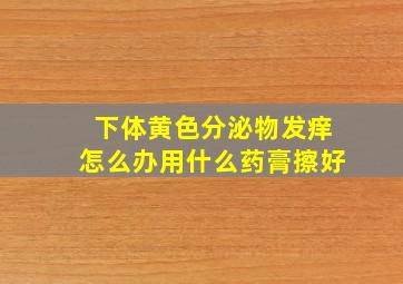 下体黄色分泌物发痒怎么办用什么药膏擦好