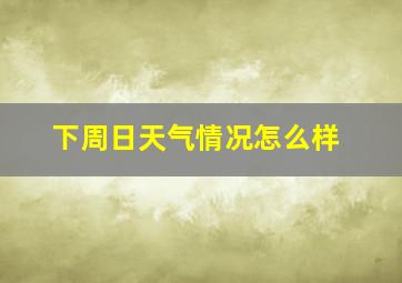 下周日天气情况怎么样