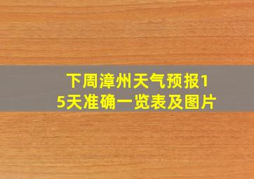 下周漳州天气预报15天准确一览表及图片