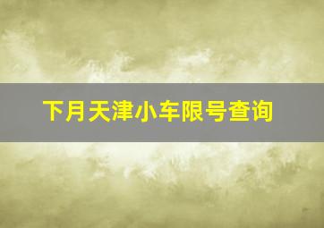 下月天津小车限号查询