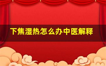 下焦湿热怎么办中医解释