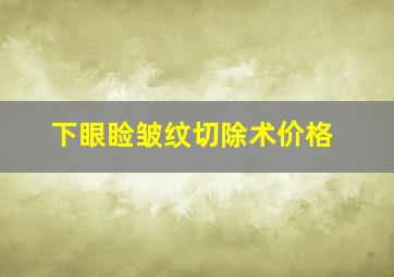 下眼睑皱纹切除术价格