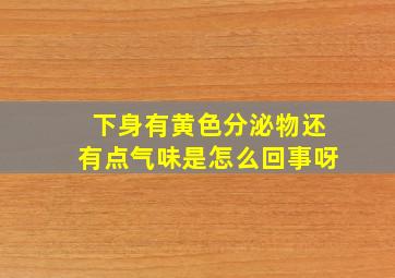 下身有黄色分泌物还有点气味是怎么回事呀