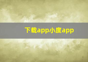 下载app小度app