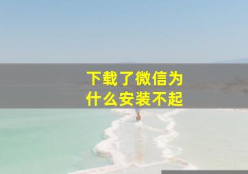 下载了微信为什么安装不起