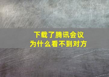 下载了腾讯会议为什么看不到对方