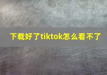 下载好了tiktok怎么看不了