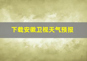 下载安徽卫视天气预报