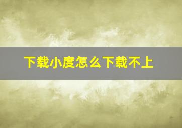 下载小度怎么下载不上