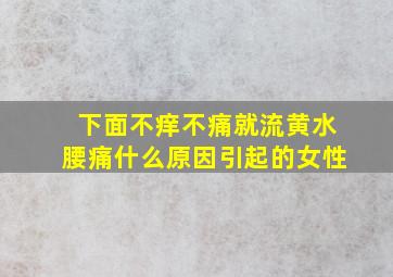 下面不痒不痛就流黄水腰痛什么原因引起的女性