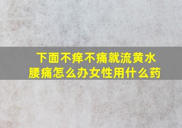 下面不痒不痛就流黄水腰痛怎么办女性用什么药