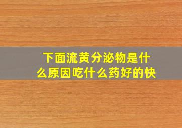 下面流黄分泌物是什么原因吃什么药好的快