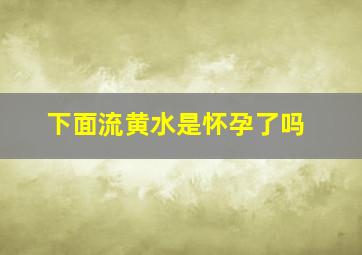 下面流黄水是怀孕了吗