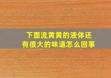 下面流黄黄的液体还有很大的味道怎么回事