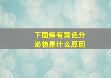 下面痒有黄色分泌物是什么原因