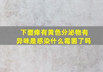 下面痒有黄色分泌物有异味是感染什么霉菌了吗