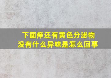 下面痒还有黄色分泌物没有什么异味是怎么回事