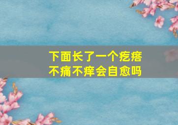 下面长了一个疙瘩不痛不痒会自愈吗