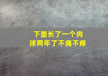 下面长了一个肉球两年了不痛不痒