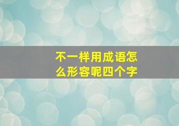 不一样用成语怎么形容呢四个字