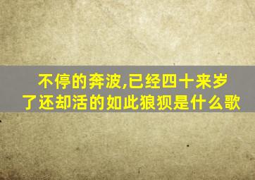 不停的奔波,已经四十来岁了还却活的如此狼狈是什么歌