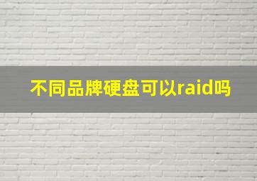 不同品牌硬盘可以raid吗