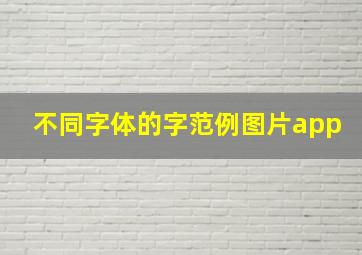 不同字体的字范例图片app