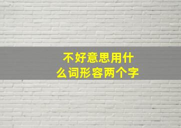 不好意思用什么词形容两个字