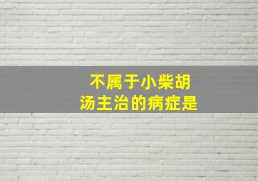 不属于小柴胡汤主治的病症是