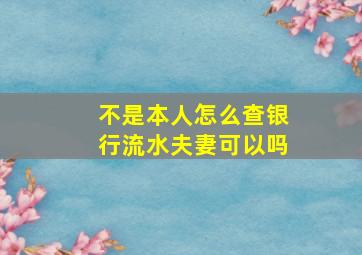 不是本人怎么查银行流水夫妻可以吗